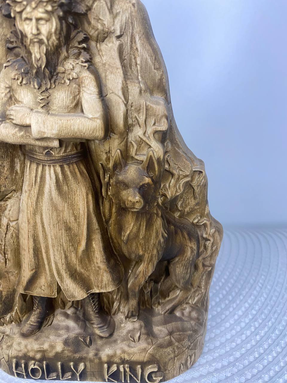 Oak King and Holly King Statue - Wooden Norse Gods