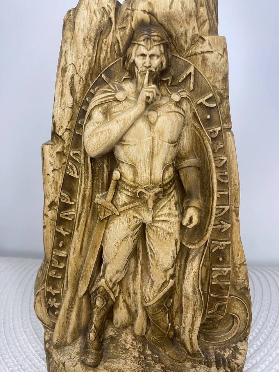 Hoenir Viking Altar Statue - Wooden Norse Altar
