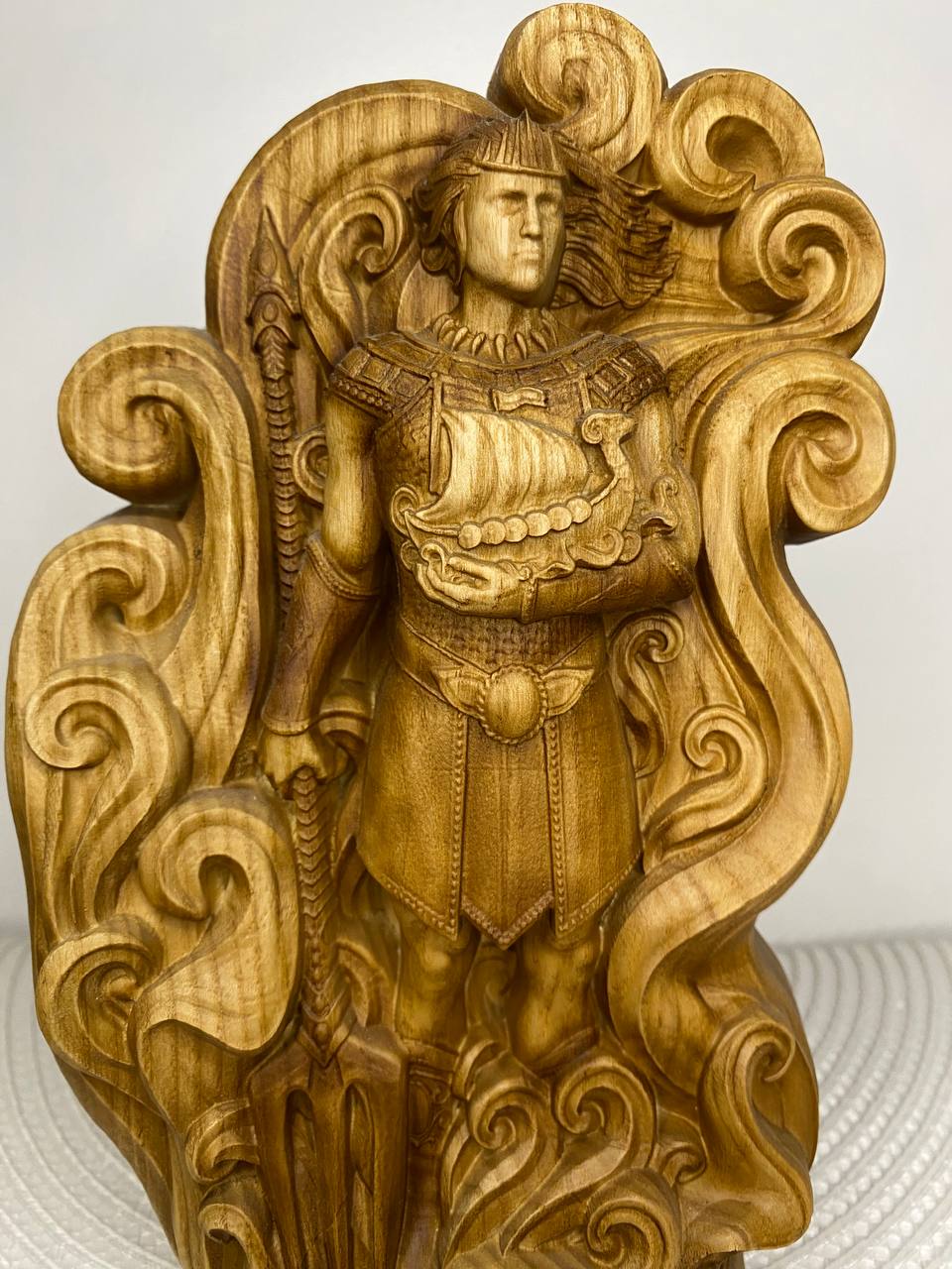 Njord Wood carving Wood sculpture