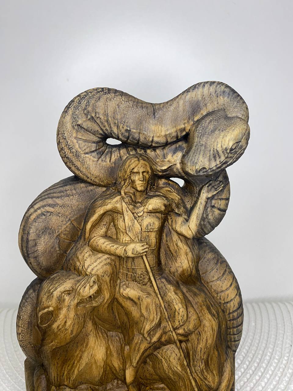 Loki Statue Norse - Wooden Scandinavian Sculpture