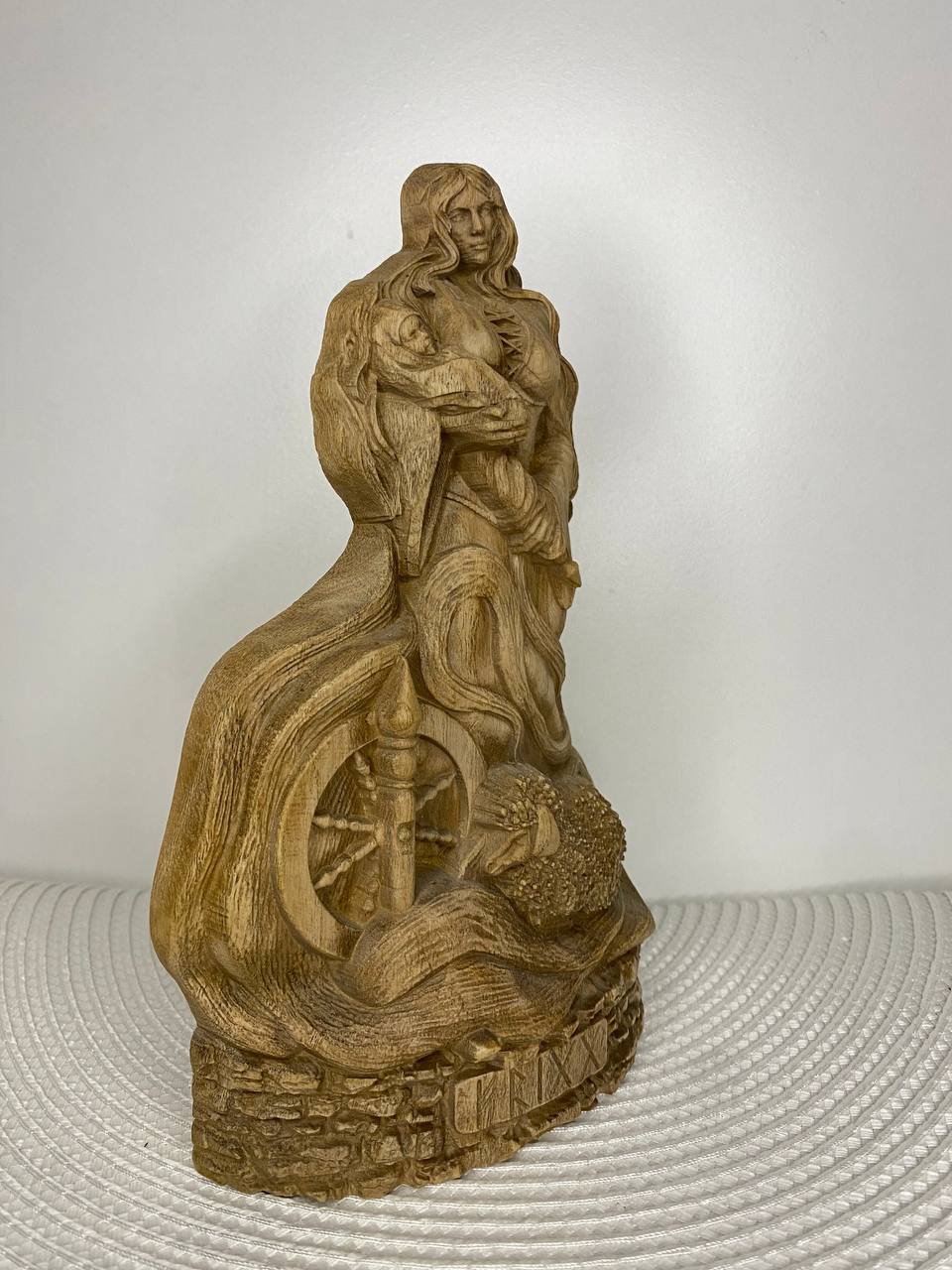 Frigg Goddess statue Wood carving Norse Carving altar