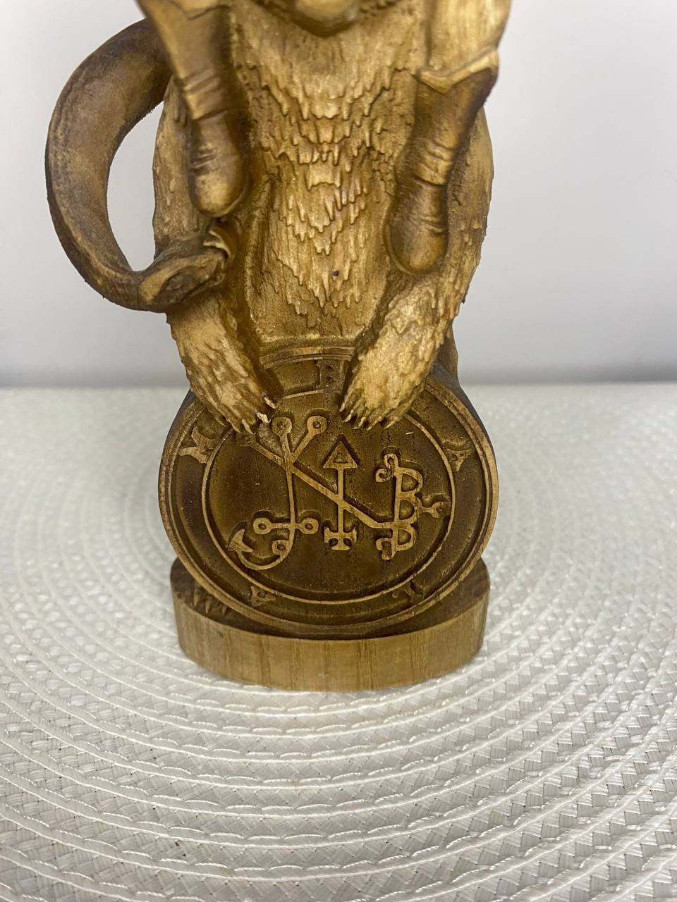 Balam Statue | Hand-Carved Ash Wood Ars Goetia Demon Figurine