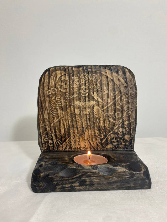 Santa muerte Santa muerte altar Goddess altar Santísima muerte Wooden candle holder Pagan altar