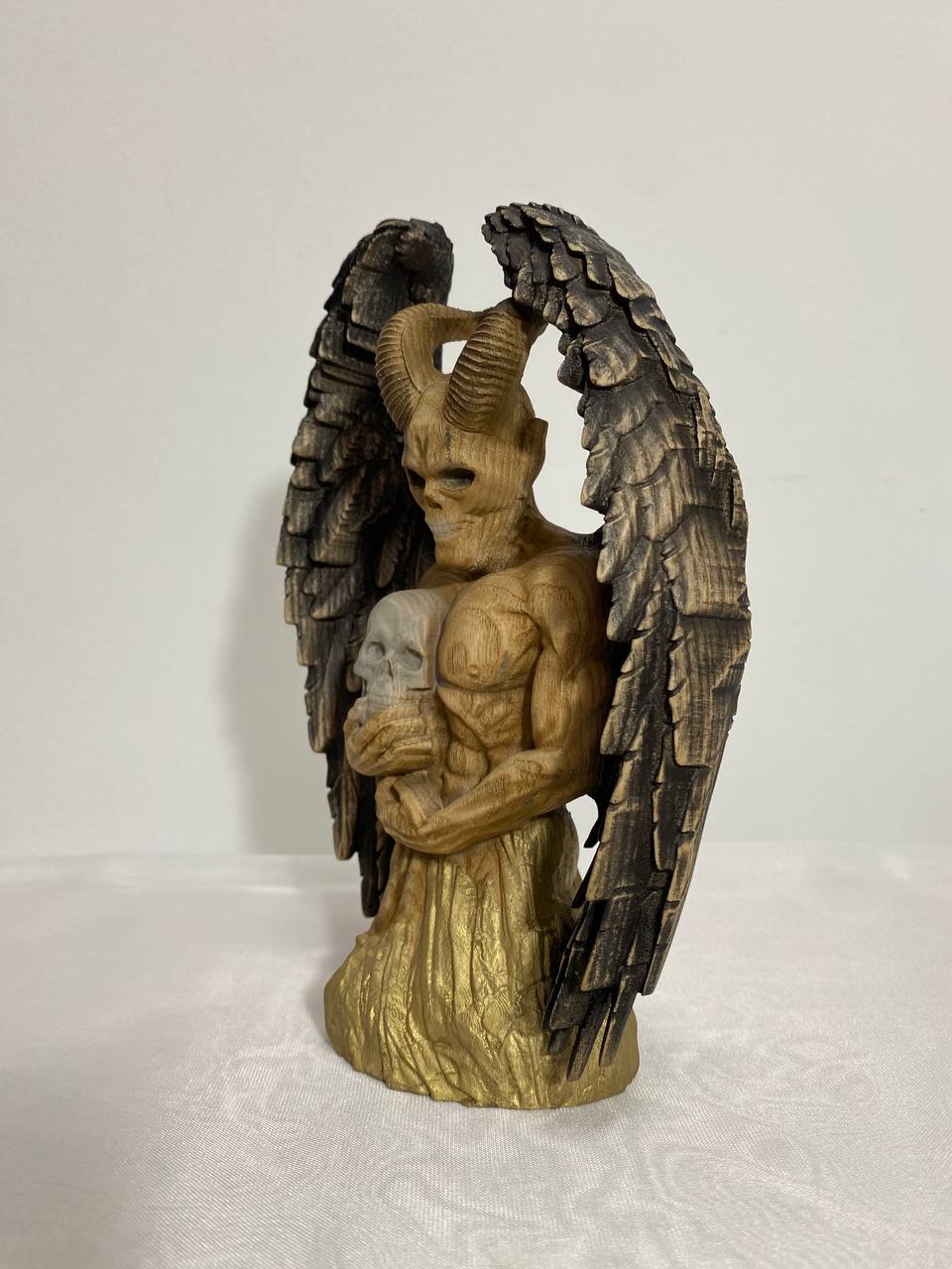 Demon Demon statue Satan statue Occult statue Demon decor Gothic decor Satanic statue Lucifer statue Wooden statue