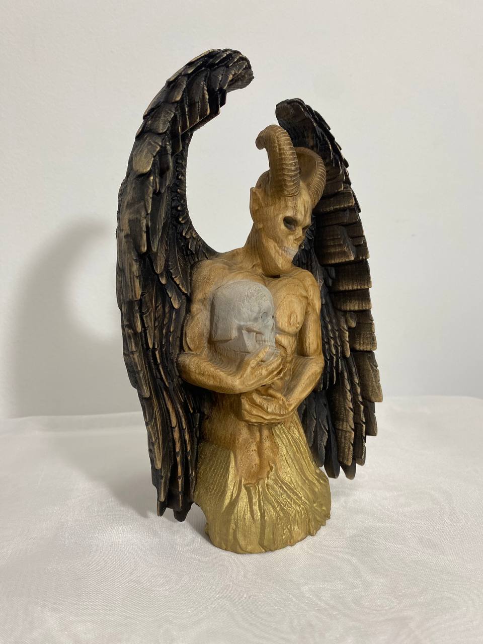 Demon Demon statue Satan statue Occult statue Demon decor Gothic decor Satanic statue Lucifer statue Wooden statue