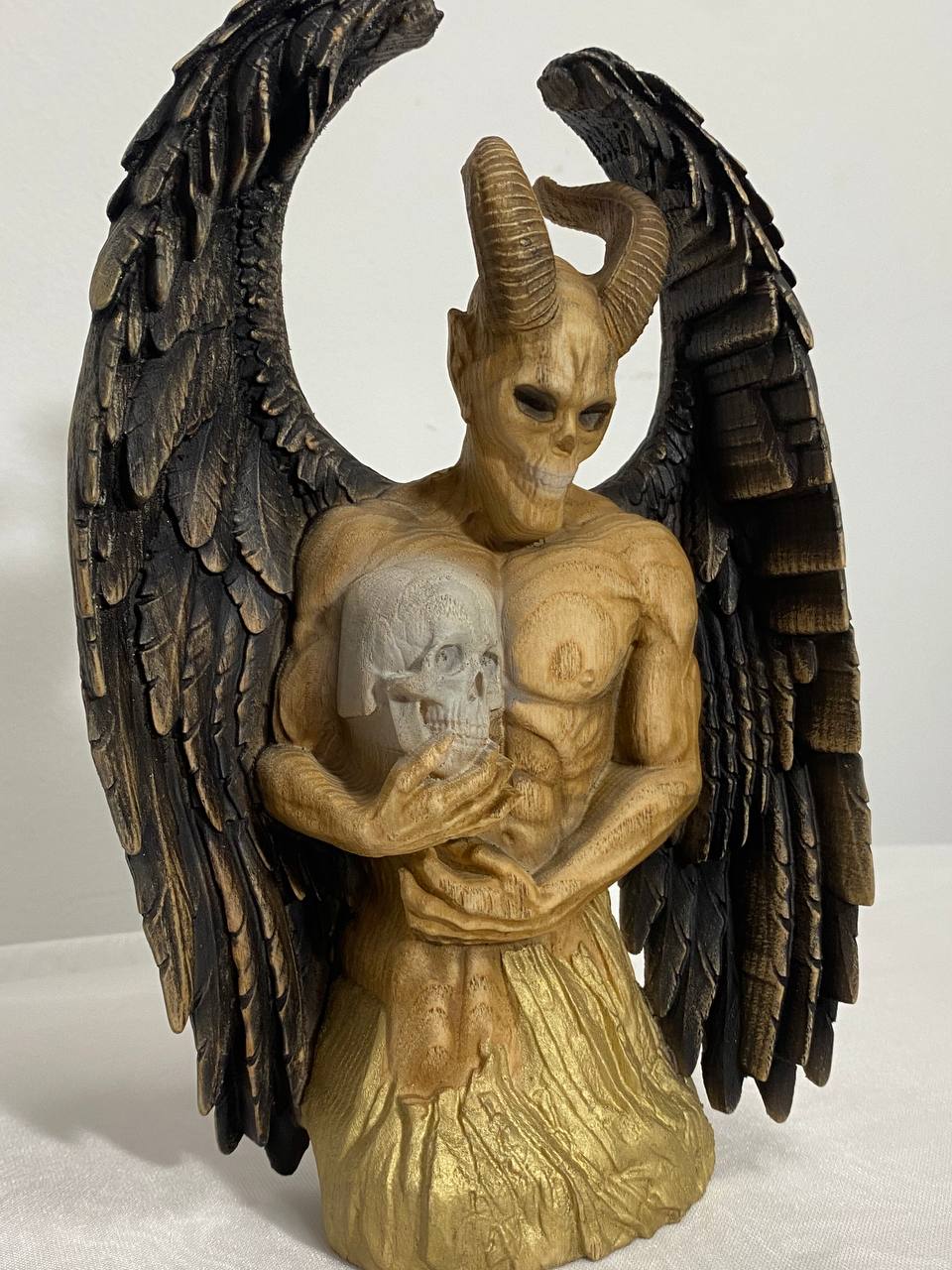 Demon Demon statue Satan statue Occult statue Demon decor Gothic decor Satanic statue Lucifer statue Wooden statue