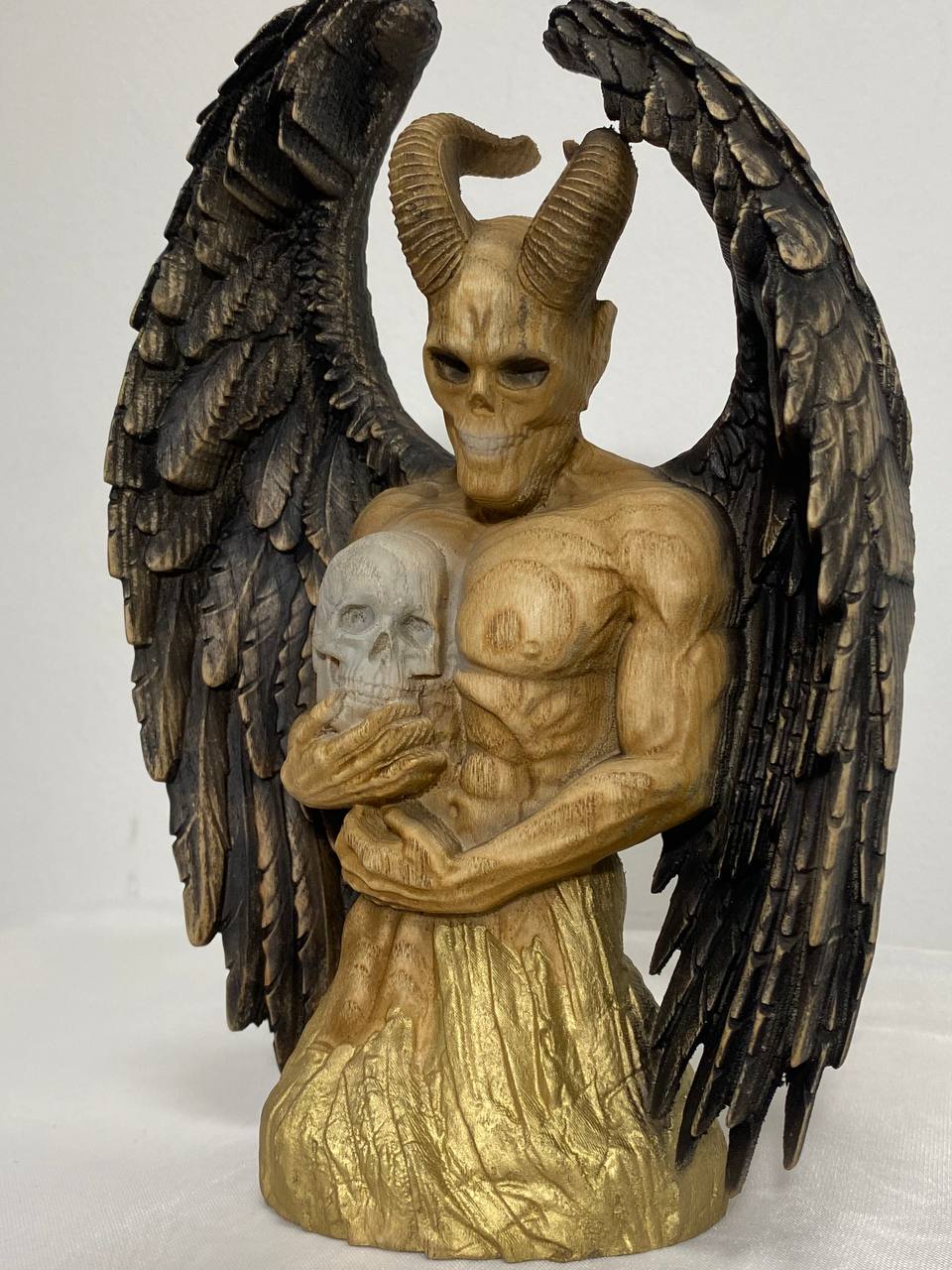 Demon Demon statue Satan statue Occult statue Demon decor Gothic decor Satanic statue Lucifer statue Wooden statue