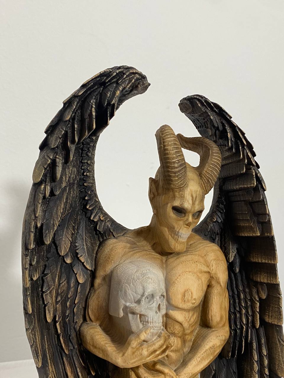 Demon Demon statue Satan statue Occult statue Demon decor Gothic decor Satanic statue Lucifer statue Wooden statue