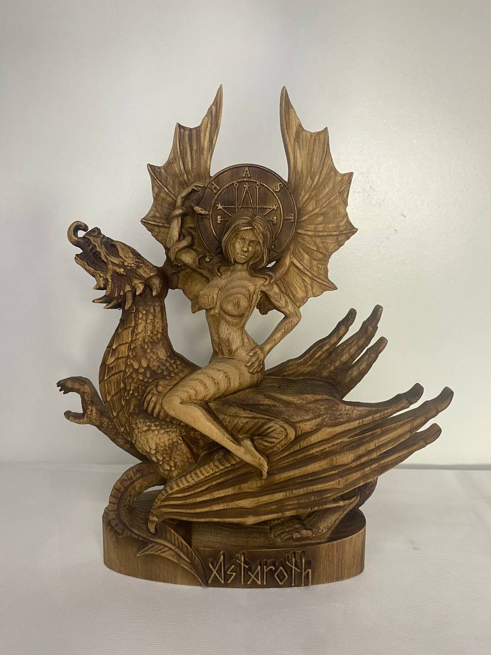 Astaroth Astaroth statue Astaroth sigl Demon statue Satan statue Witchcraft altar Ishtar statue Occult décor Gods statue Wood carved statue