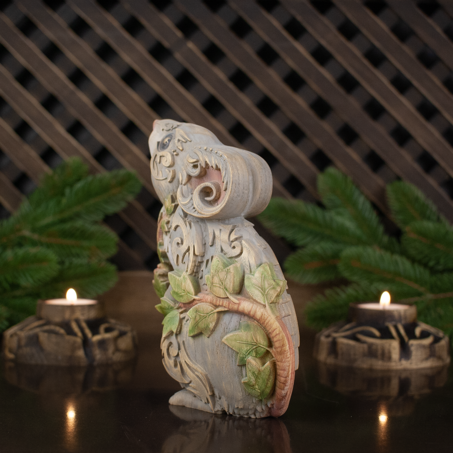 Mouse figurine Wooden mouse
