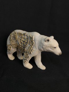 Inuit polar bear Inuit Inuit art Inuit carving Inuit sculpture Polar bear Bear Wood figurine Home decor Wood statue Wood carving Decorstatue
