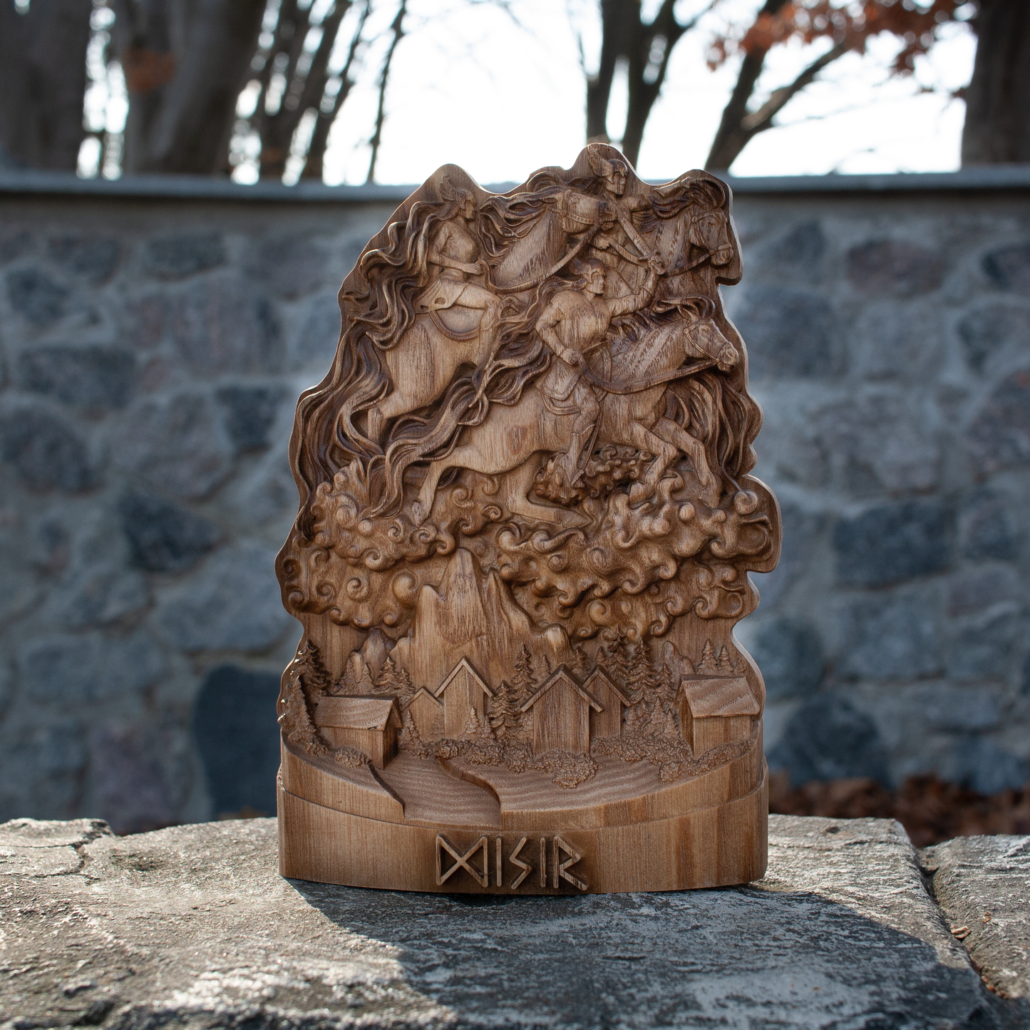 Norse Disir, Goddess statue, Pagan decor Spirits Norse gods Odin altar Pagan altar Norse mythology Wood carving
