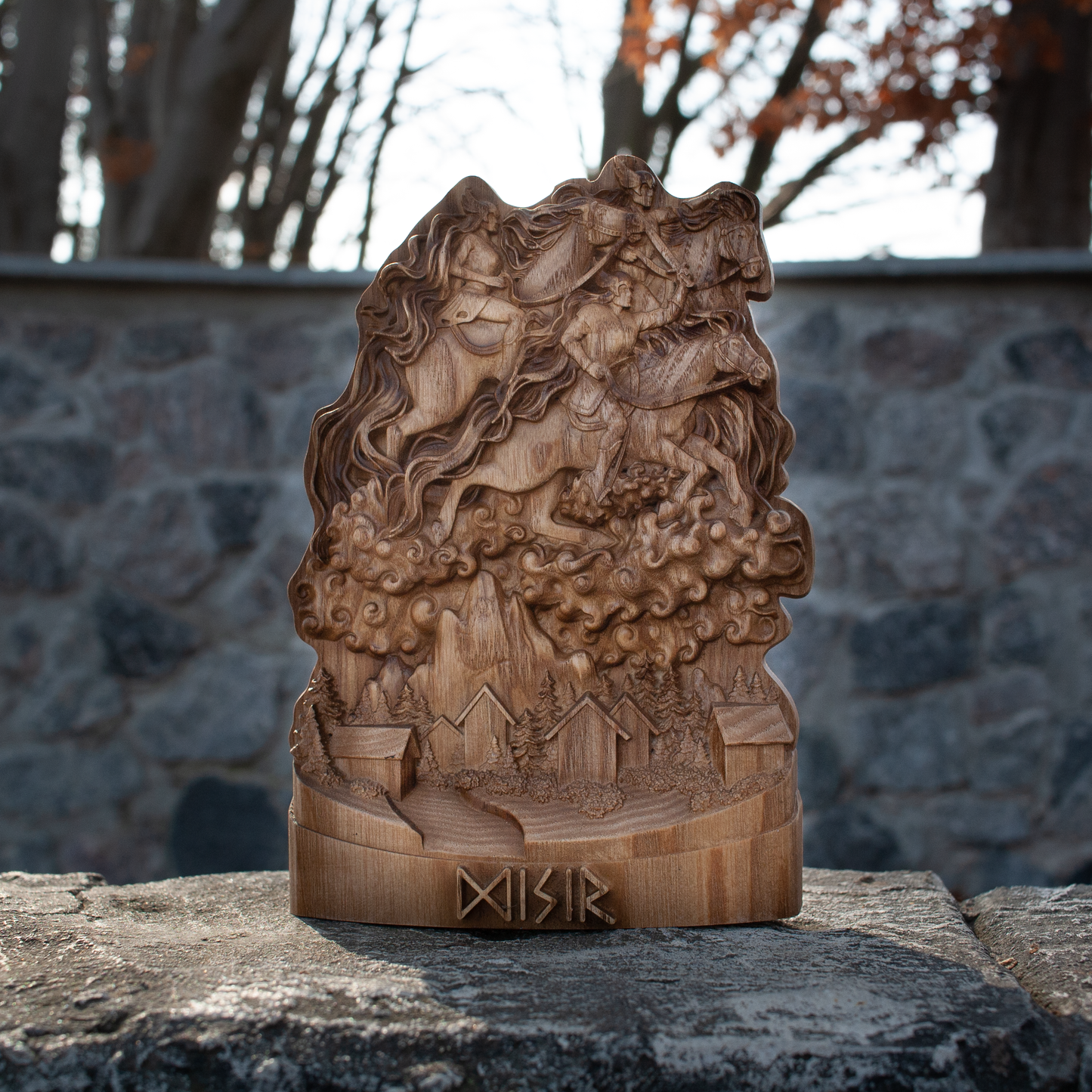 Norse Disir, Goddess statue, Pagan decor Spirits Norse gods Odin altar Pagan altar Norse mythology Wood carving
