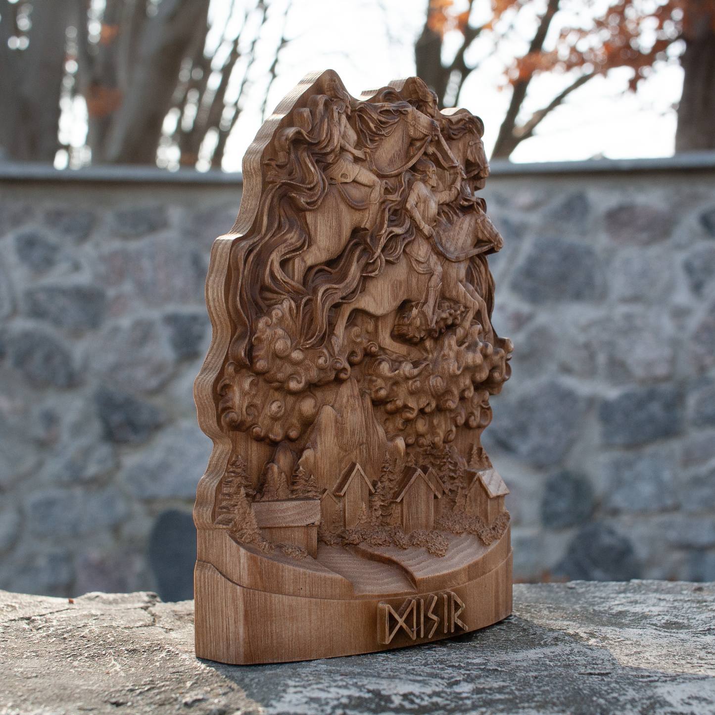 Norse Disir, Goddess statue, Pagan decor Spirits Norse gods Odin altar Pagan altar Norse mythology Wood carving