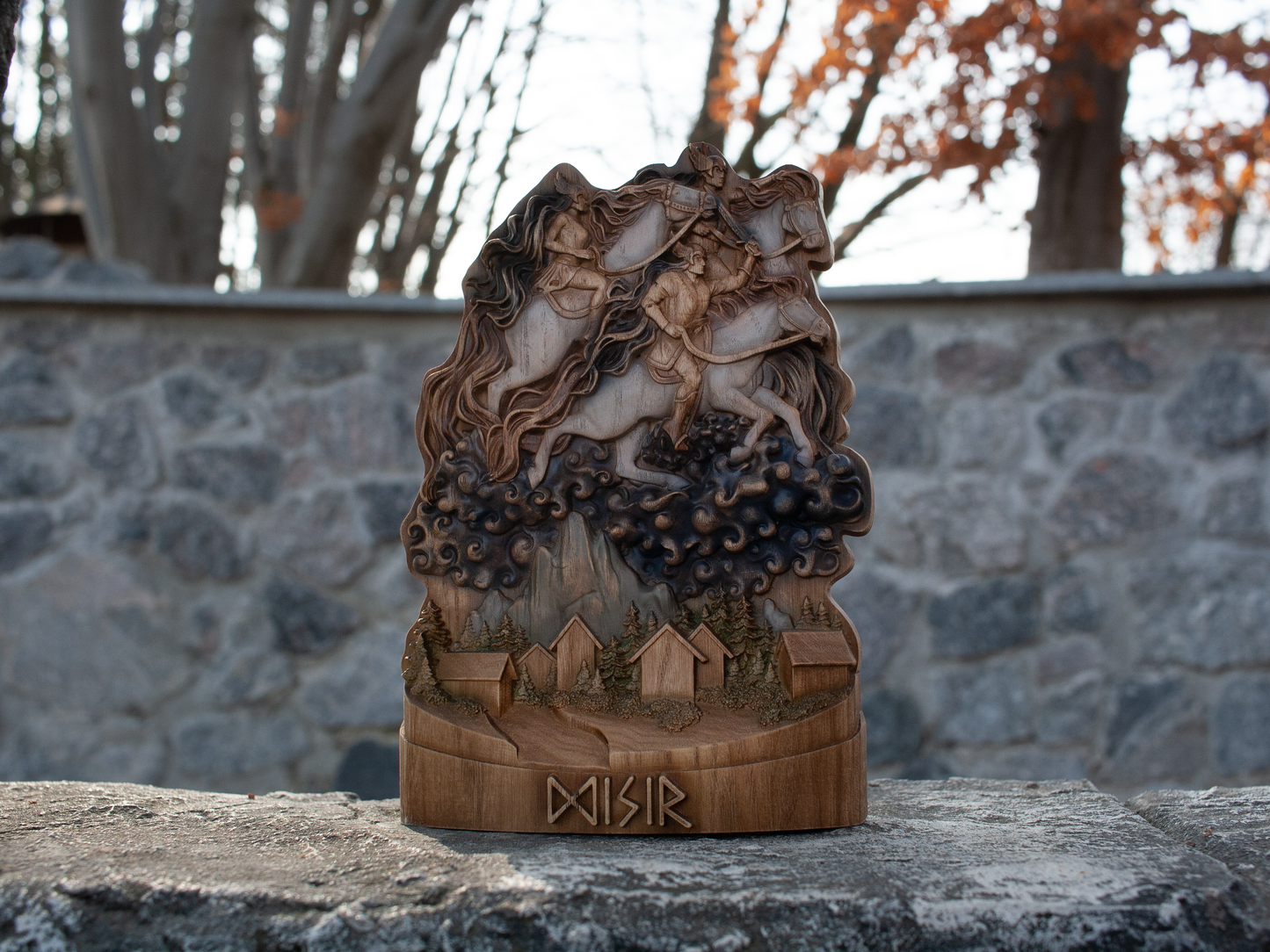 Norse Disir, Goddess statue, Pagan decor Spirits Norse gods Odin altar Pagan altar Norse mythology Wood carving