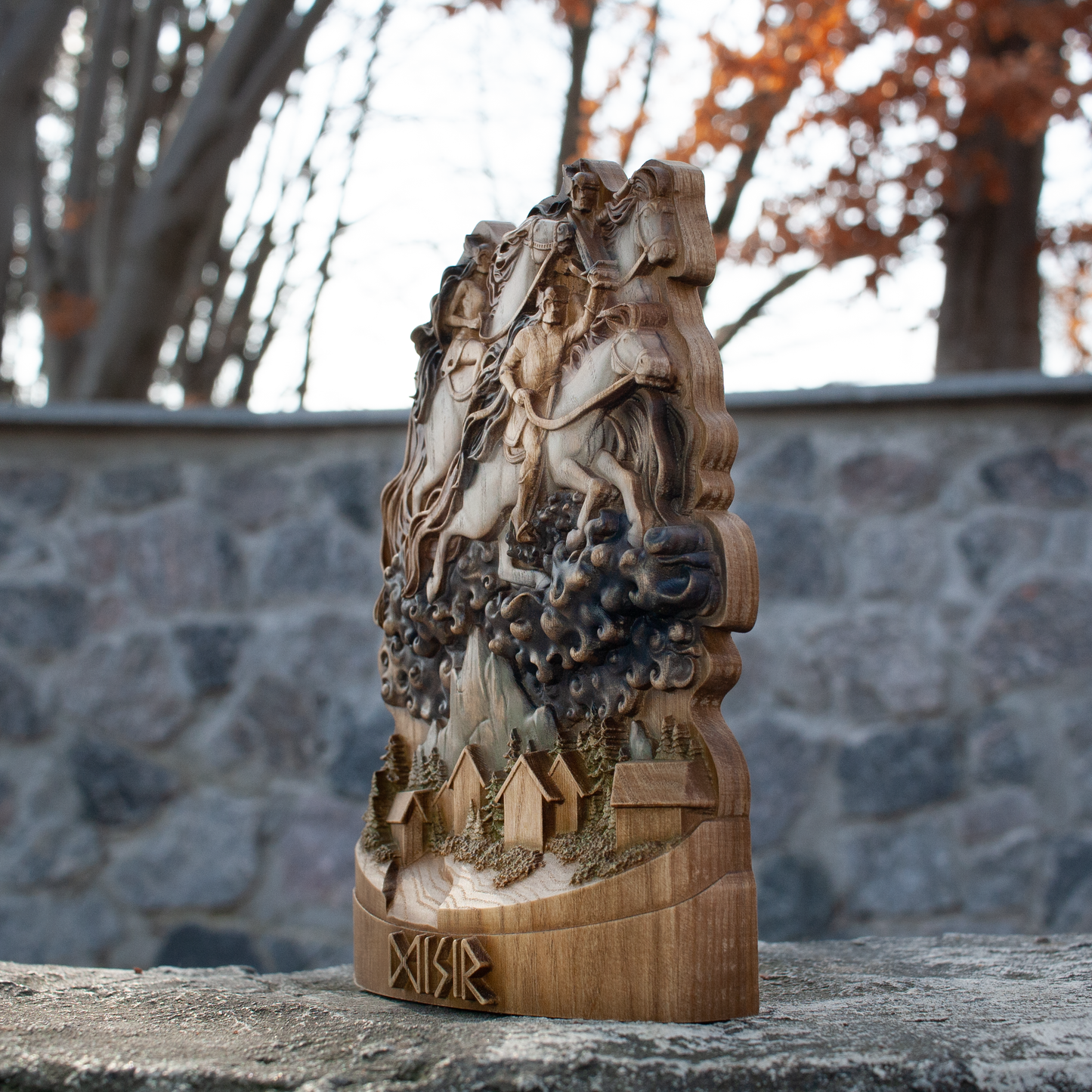 Norse Disir, Goddess statue, Pagan decor Spirits Norse gods Odin altar Pagan altar Norse mythology Wood carving