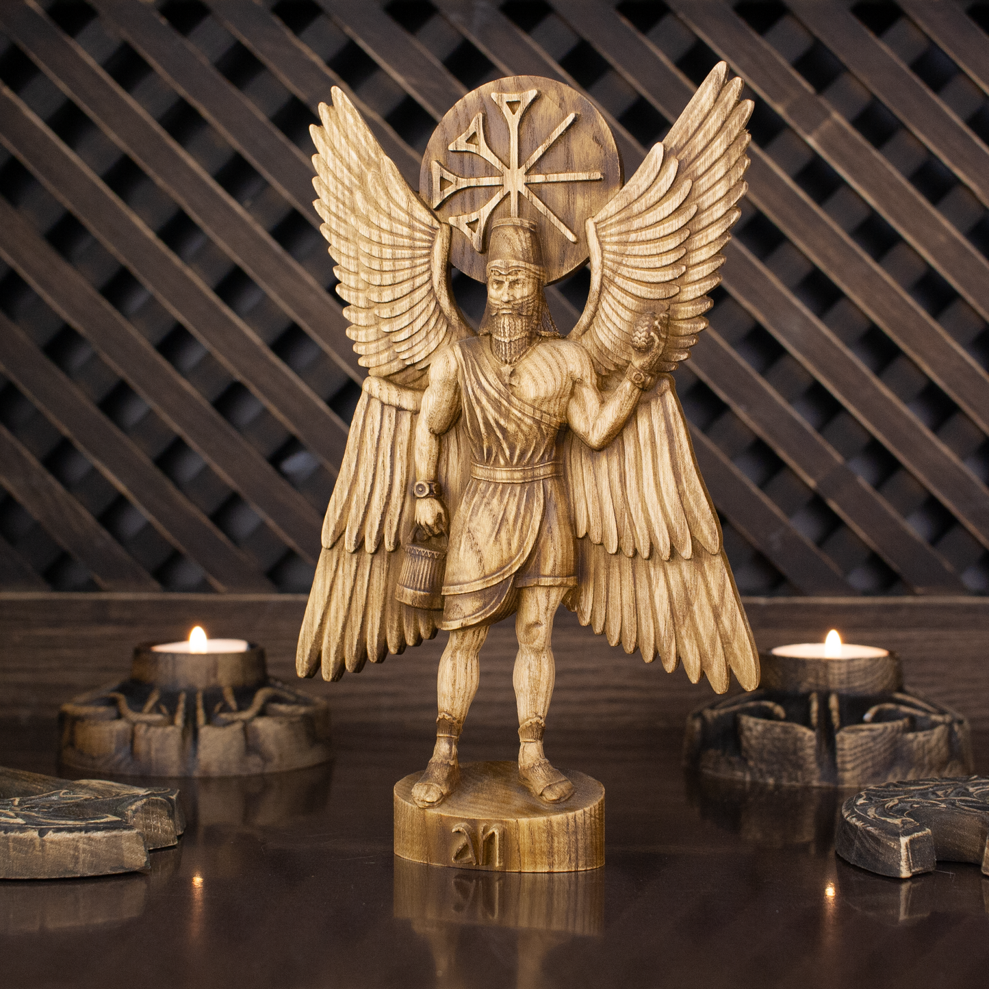 Anu Sumerian gods Mesopotamia Astarte Ancient Mesopotamian deity Mesopotamia art Wood sculpture Wooden statue Wood carving