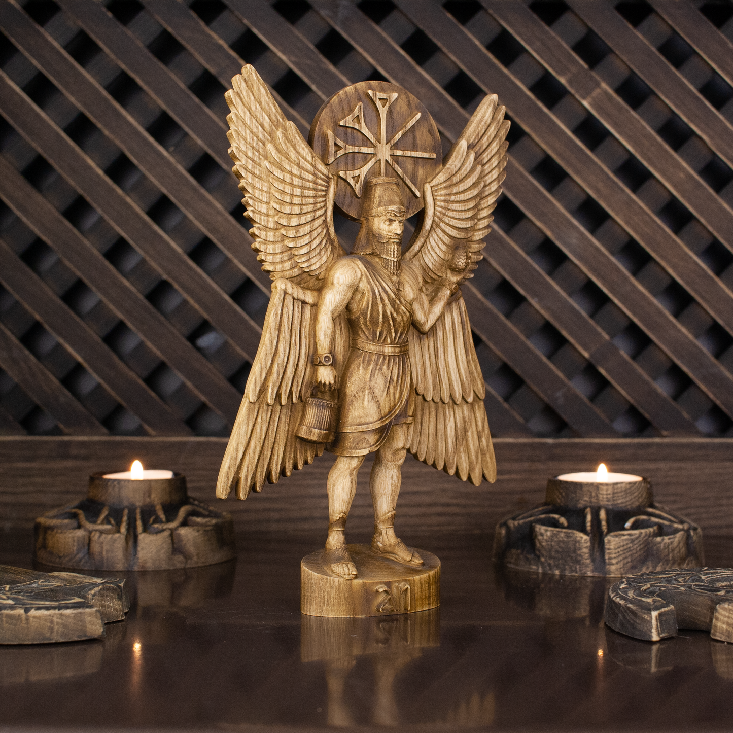 Anu Sumerian gods Mesopotamia Astarte Ancient Mesopotamian deity Mesopotamia art Wood sculpture Wooden statue Wood carving