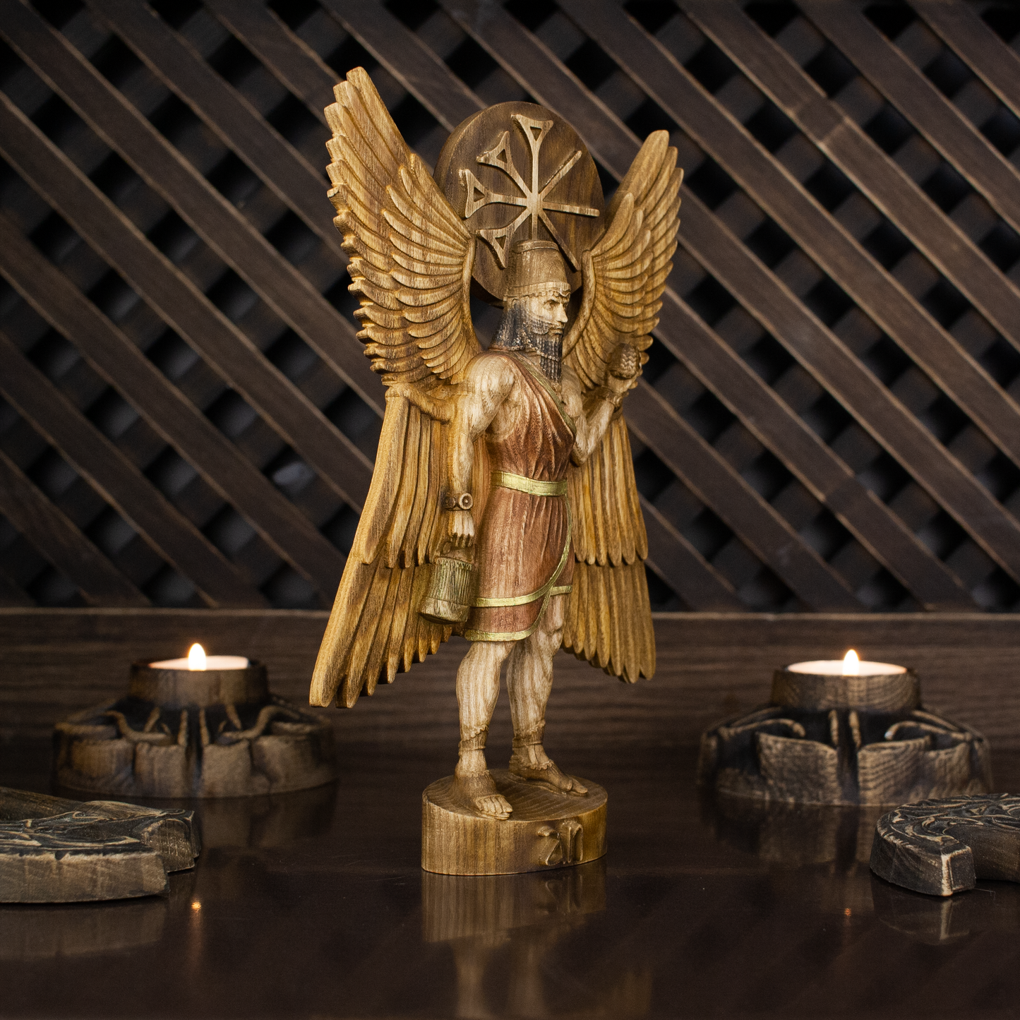 Anu Sumerian gods Mesopotamia Astarte Ancient Mesopotamian deity Mesopotamia art Wood sculpture Wooden statue Wood carving
