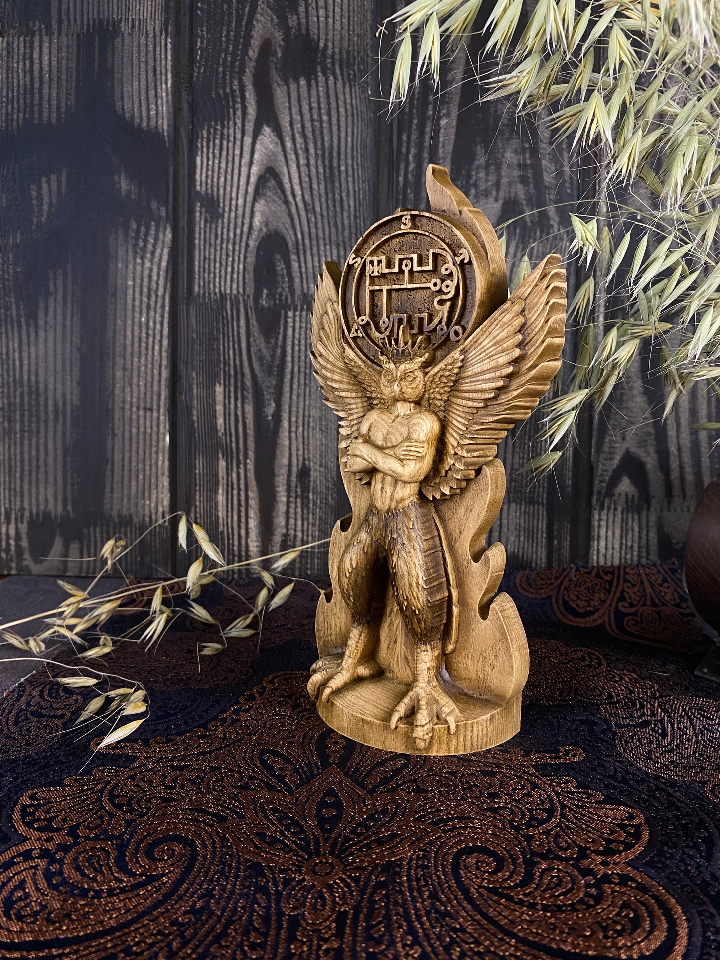 Stolas Demon statue Prince stolas Stolas statue Demon sigil Satan statue Witchcraft altar Satan altar Altar statue Owl demon Satanic décor