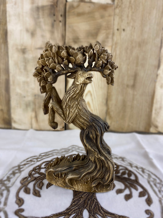 Tree Deer statue  Wood deer  Deer figurine Animal  Norse mythology Wooden statue