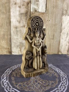 Triple Hecate Hecate Statue Hecate Triple Goddess Triple Goddess Statue Goddess Statue Greek Statue Wood Carving Greek Goddess Greek Altar