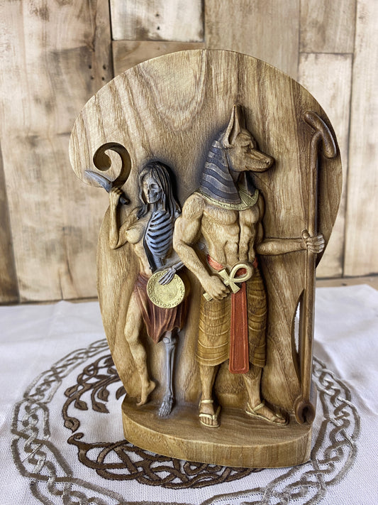 Hel Statue Anubis Statue Norse Gods Egyptian God Goddess Statue Norse Mythology Norse Altar Egyptian Mythology Pagan Altar Egyptian Decor Art