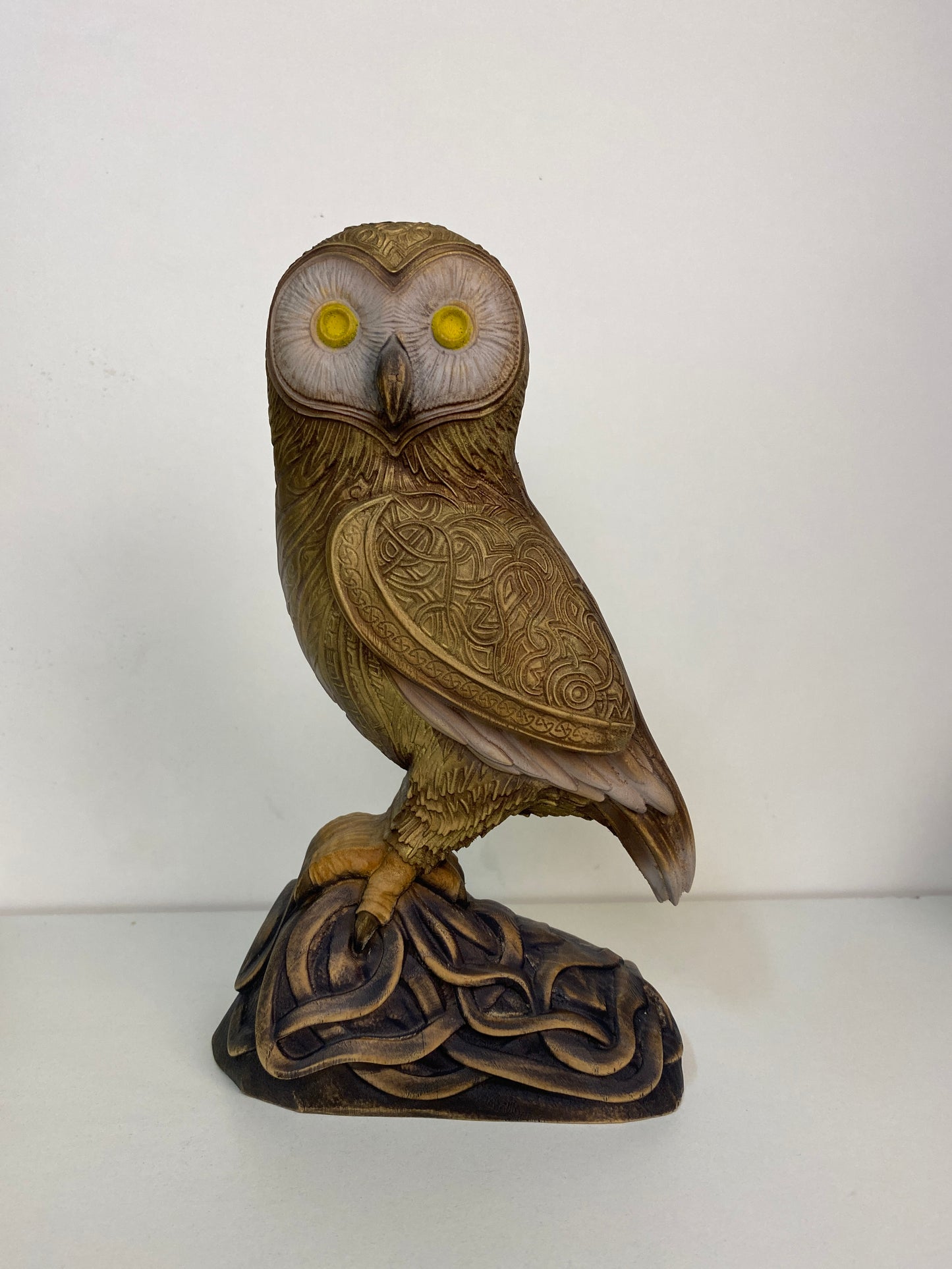 Celtic owl Owl statue Owl figurine Celtic carving Owl decor Owl gift Pagan owl Wicca Witchcraft Bird art Norse mythology Owl spirit animal