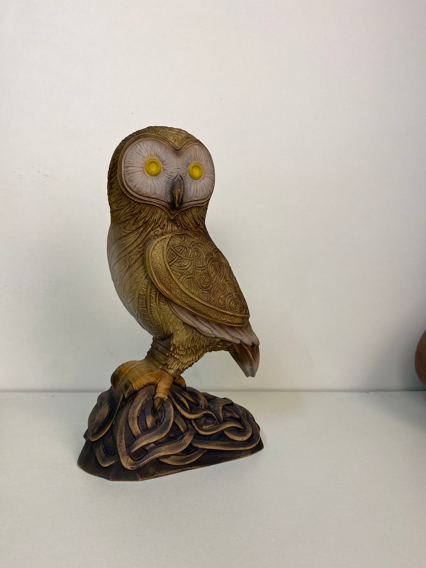 Celtic owl Owl statue Owl figurine Celtic carving Owl decor Owl gift Pagan owl Wicca Witchcraft Bird art Norse mythology Owl spirit animal