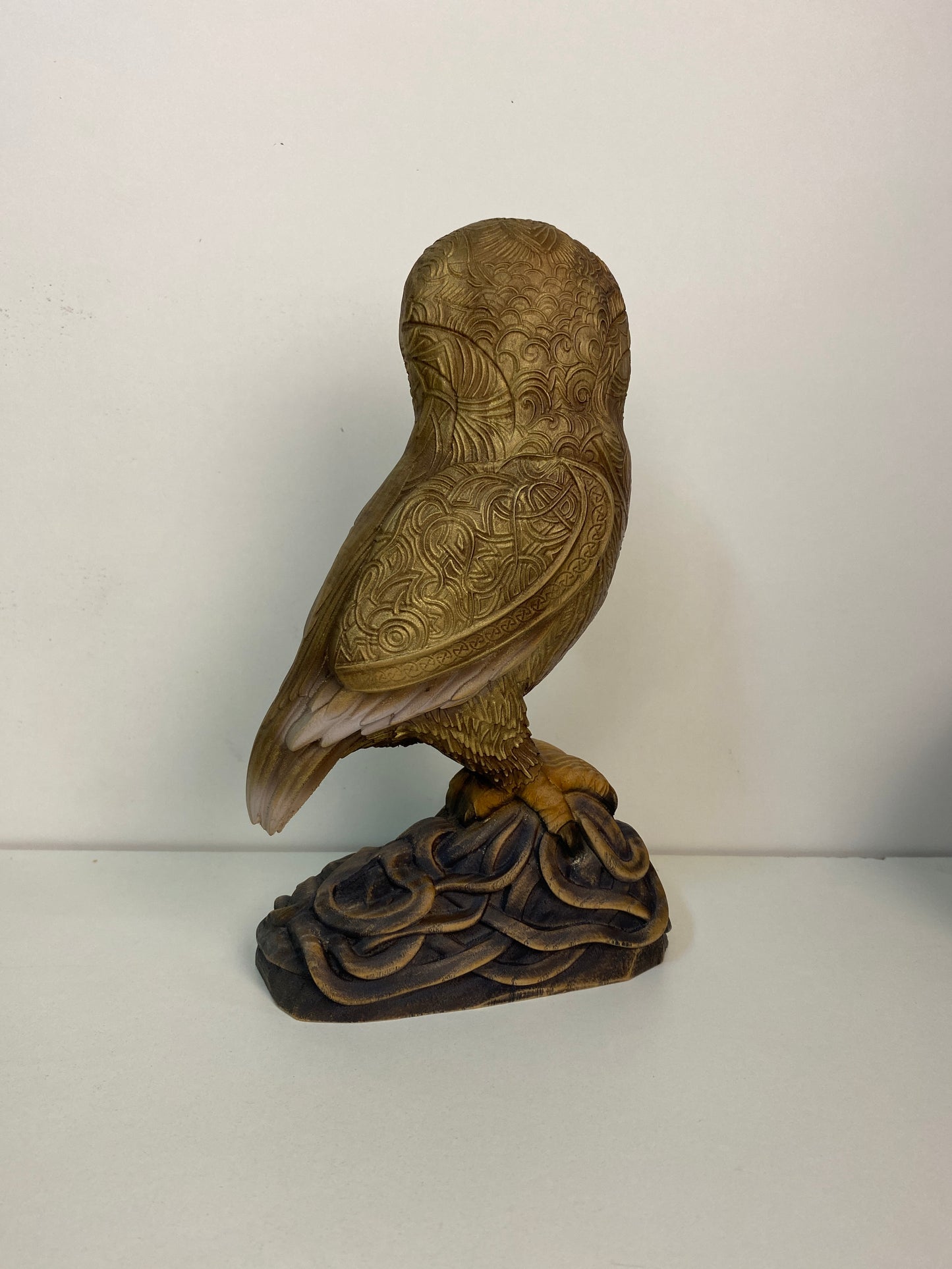 Celtic owl Owl statue Owl figurine Celtic carving Owl decor Owl gift Pagan owl Wicca Witchcraft Bird art Norse mythology Owl spirit animal
