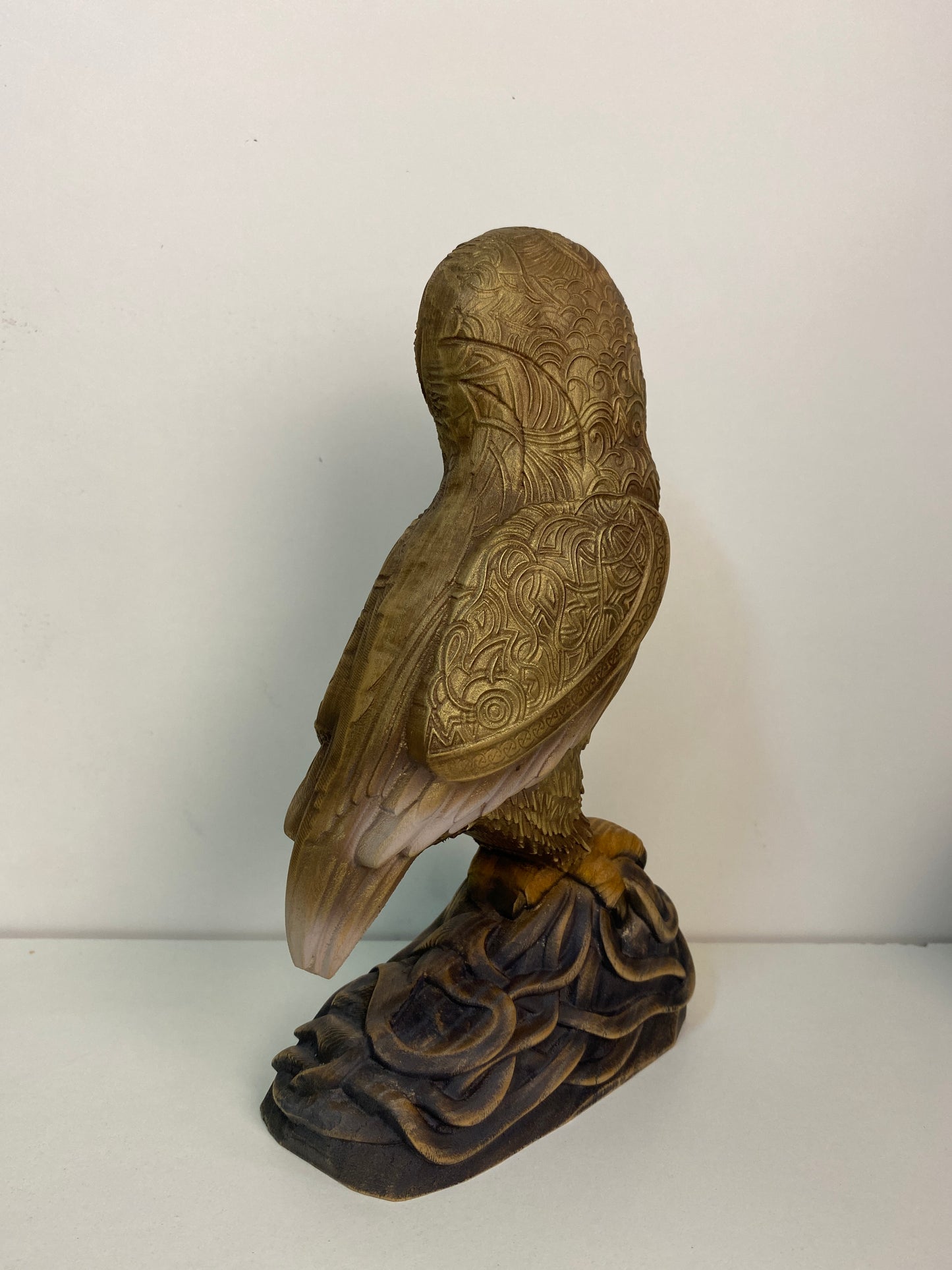 Celtic owl Owl statue Owl figurine Celtic carving Owl decor Owl gift Pagan owl Wicca Witchcraft Bird art Norse mythology Owl spirit animal