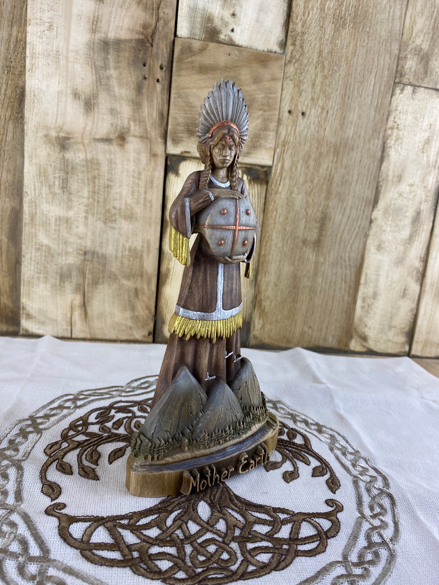 Mother earth statue Goddess statue Mother earth Earth goddess Goddess figurine Fertility goddess Wood carving Altar goddess Wiccan Pagan
