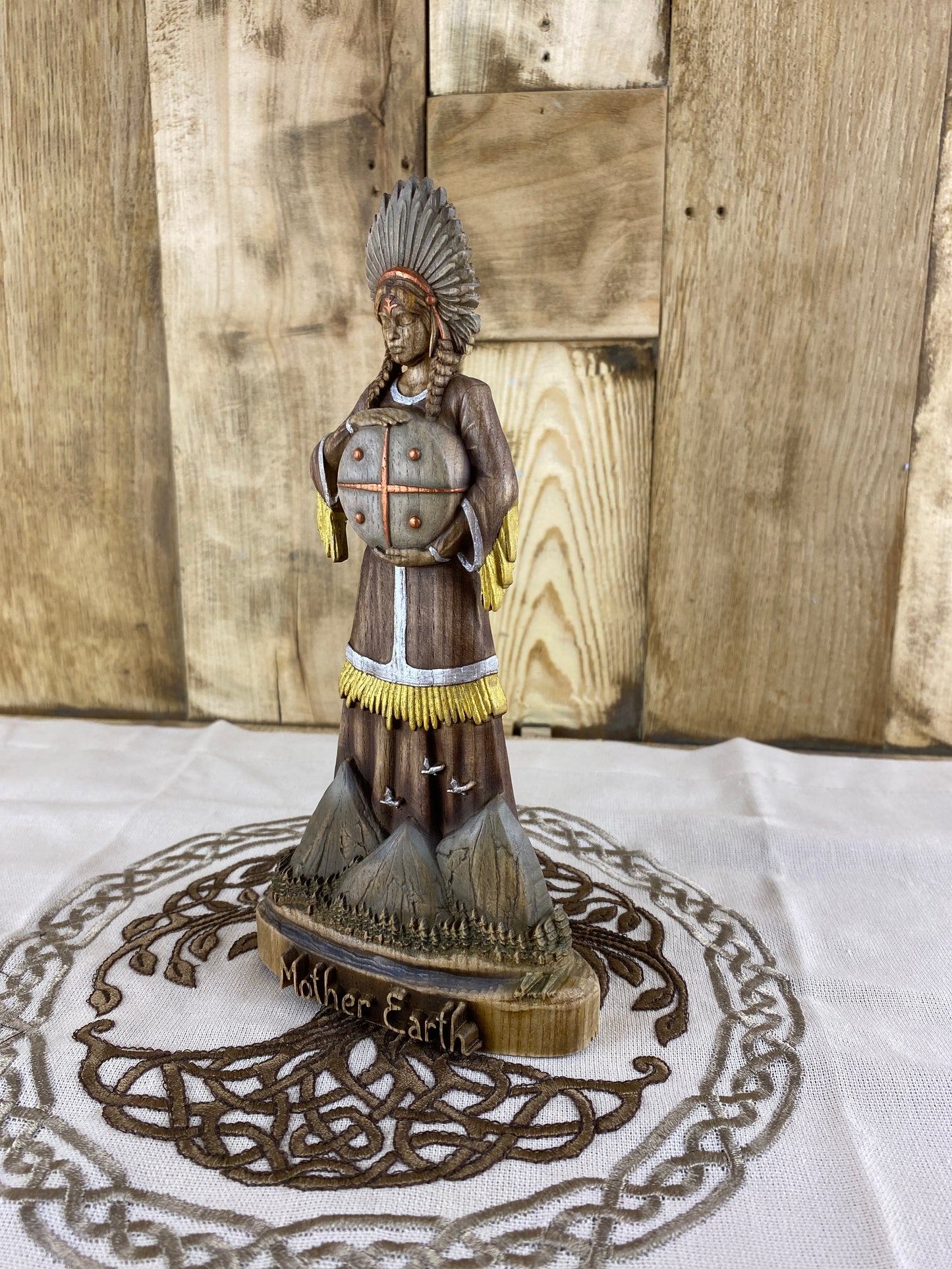 Mother earth statue Goddess statue Mother earth Earth goddess Goddess figurine Fertility goddess Wood carving Altar goddess Wiccan Pagan