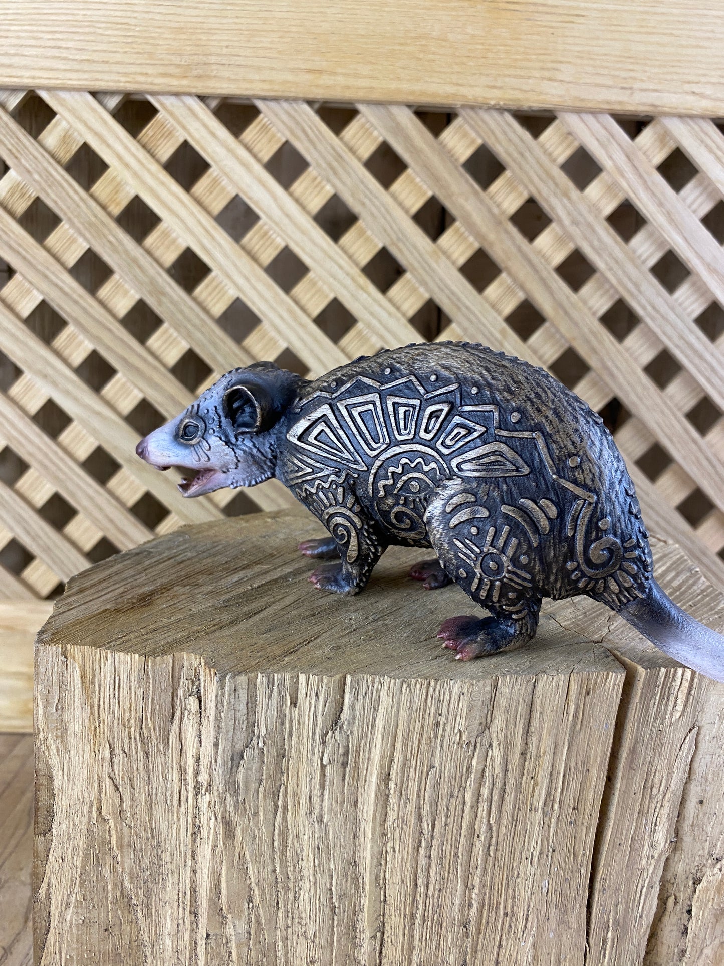 Opossum Opossum animal Opossum figurine Wood opossum Opossum statue Opossum art Animal decor Carving Woodcarving Animal statue Animal totem