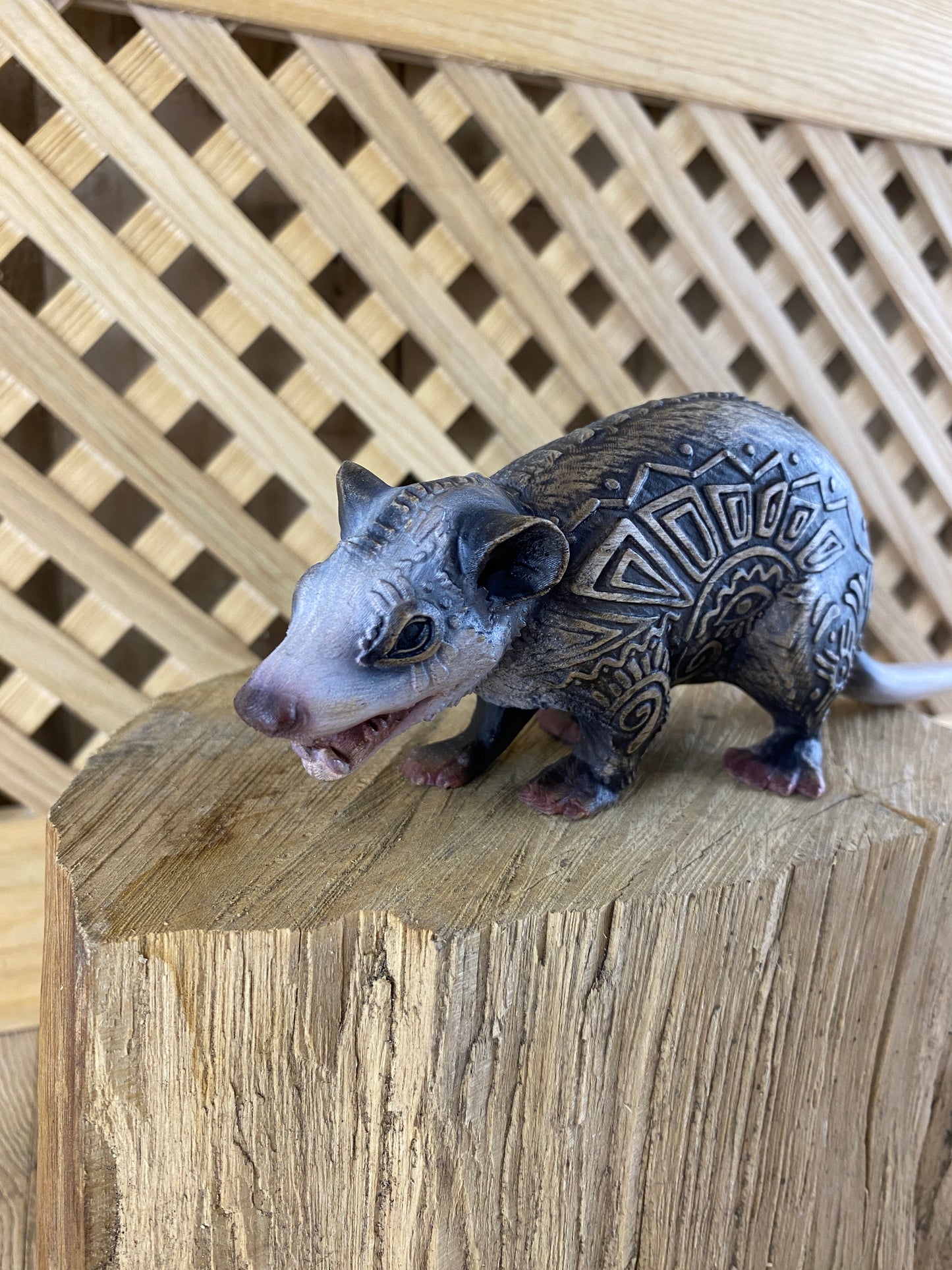 Opossum Opossum animal Opossum figurine Wood opossum Opossum statue Opossum art Animal decor Carving Woodcarving Animal statue Animal totem