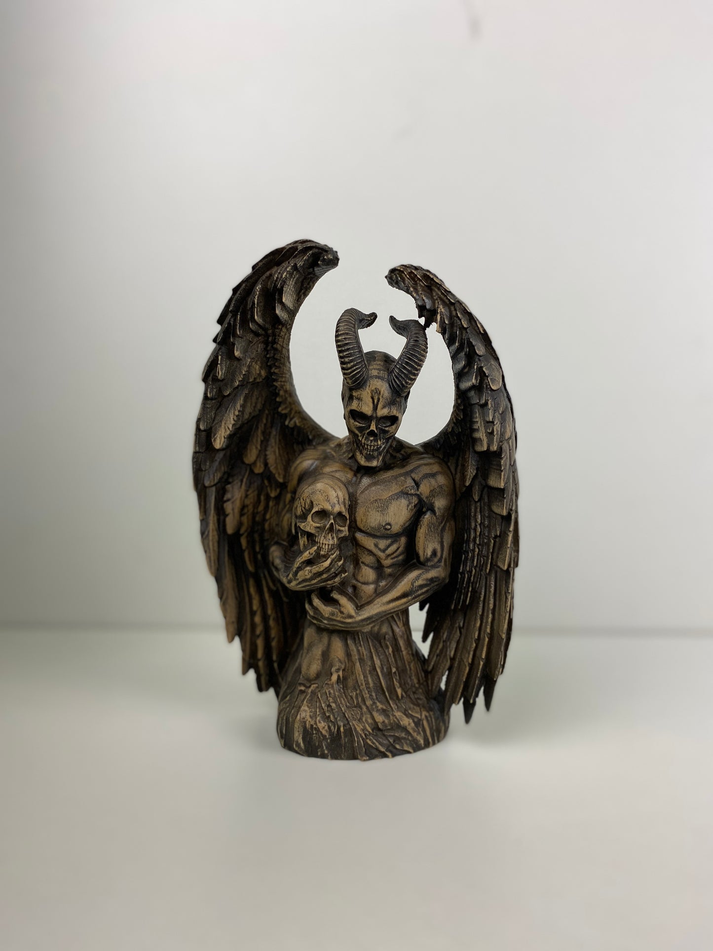 Demon Demon statue Satan statue Occult statue Demon decor Gothic decor Satanic statue Lucifer statue Wooden statue