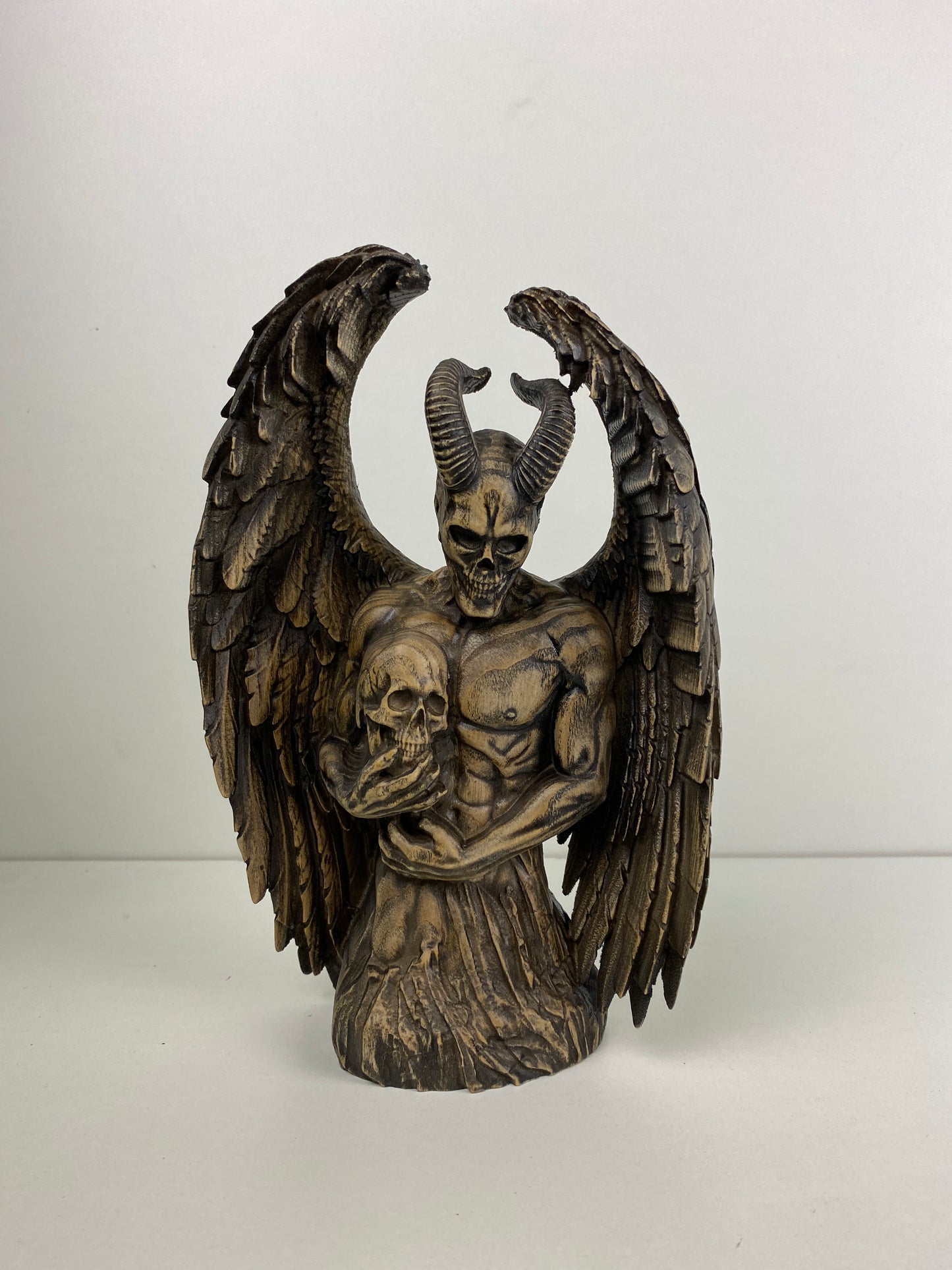 Demon Demon statue Satan statue Occult statue Demon decor Gothic decor Satanic statue Lucifer statue Wooden statue
