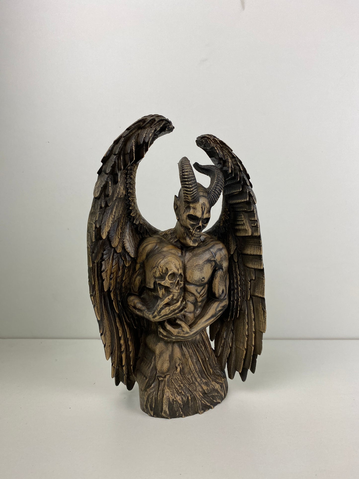 Demon Demon statue Satan statue Occult statue Demon decor Gothic decor Satanic statue Lucifer statue Wooden statue