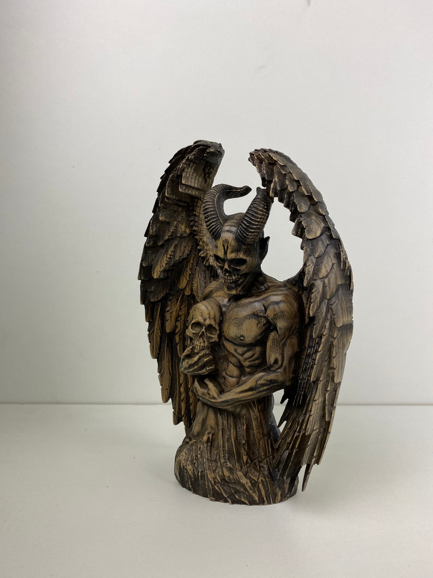 Demon Demon statue Satan statue Occult statue Demon decor Gothic decor Satanic statue Lucifer statue Wooden statue