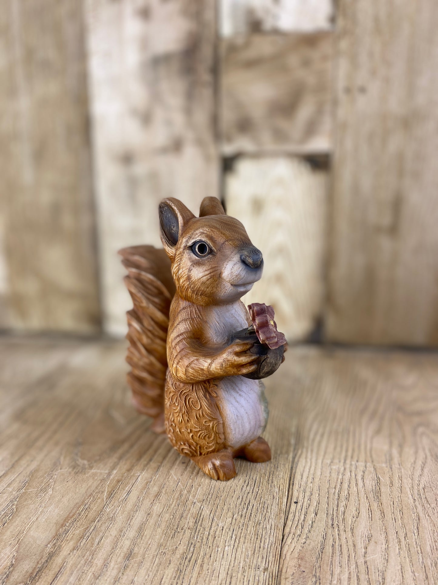 Squirrel Squirrel statue Squirrel animal Forest animal Peanut squirrel Animal statue Animal Home decor Home decoration Wood carving Wood art