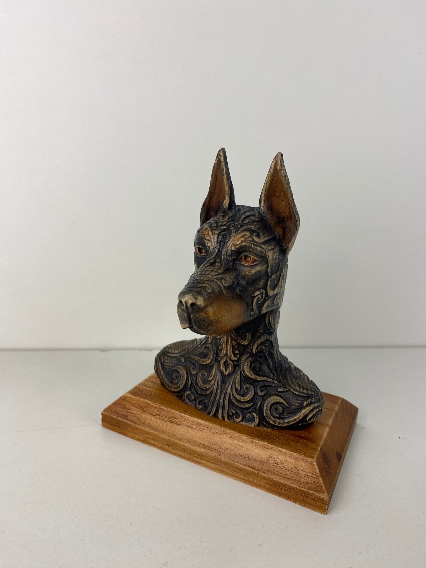 Doberman statue Doberman bust Dog statue Doberman sculpture Doberman gift Dog decor Dog art Wood carving Dog carving Dog head Dog figurine