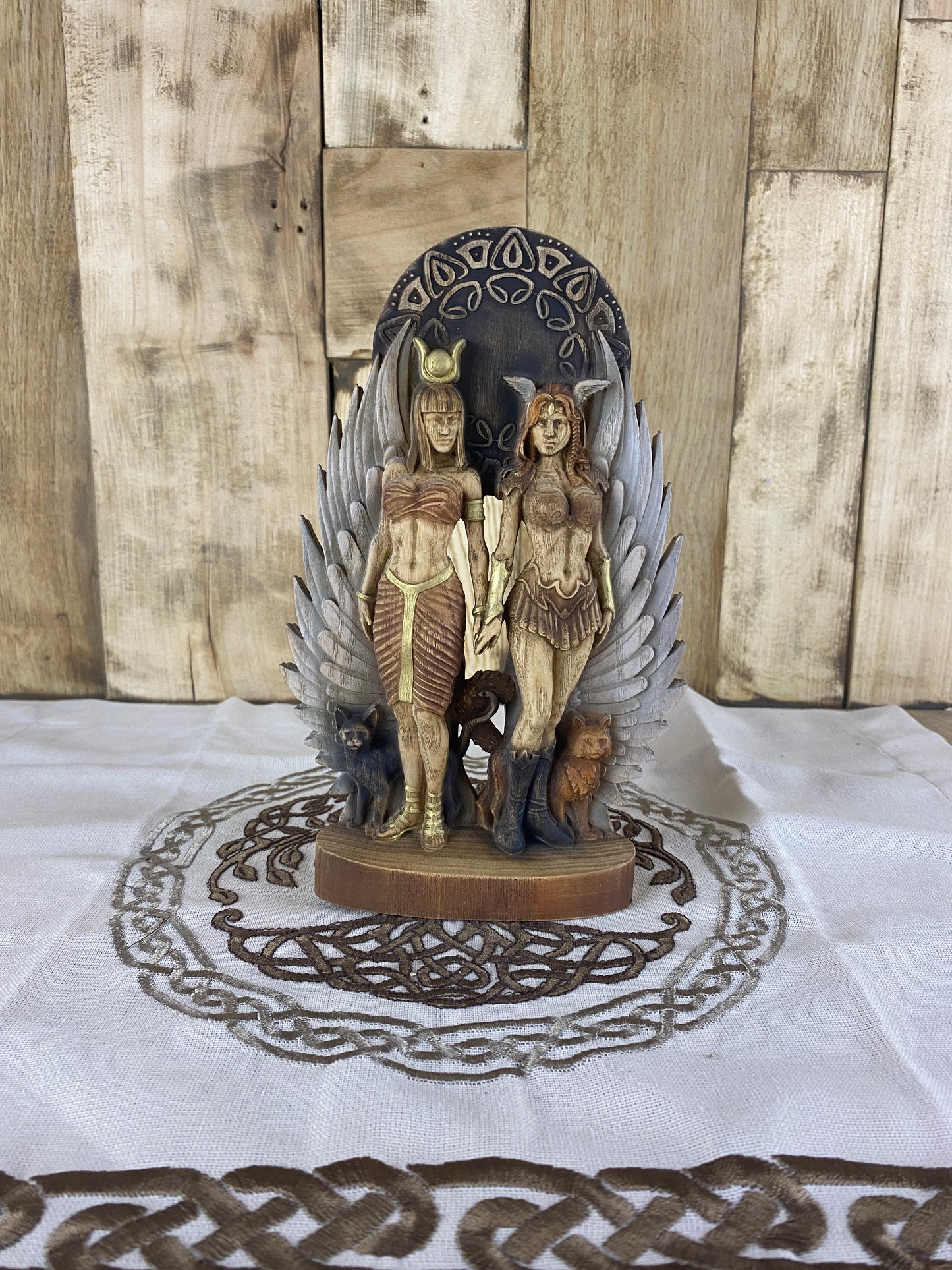 Freya statue Isis statue Egyptian statue Egyptian goddess Norse goddess Norse mythology Freyja statue Norse pagan Asatru Isis goddess Freya