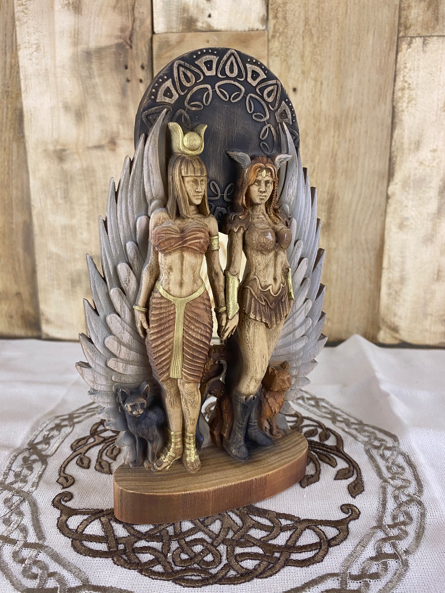 Freya statue Isis statue Egyptian statue Egyptian goddess Norse goddess Norse mythology Freyja statue Norse pagan Asatru Isis goddess Freya