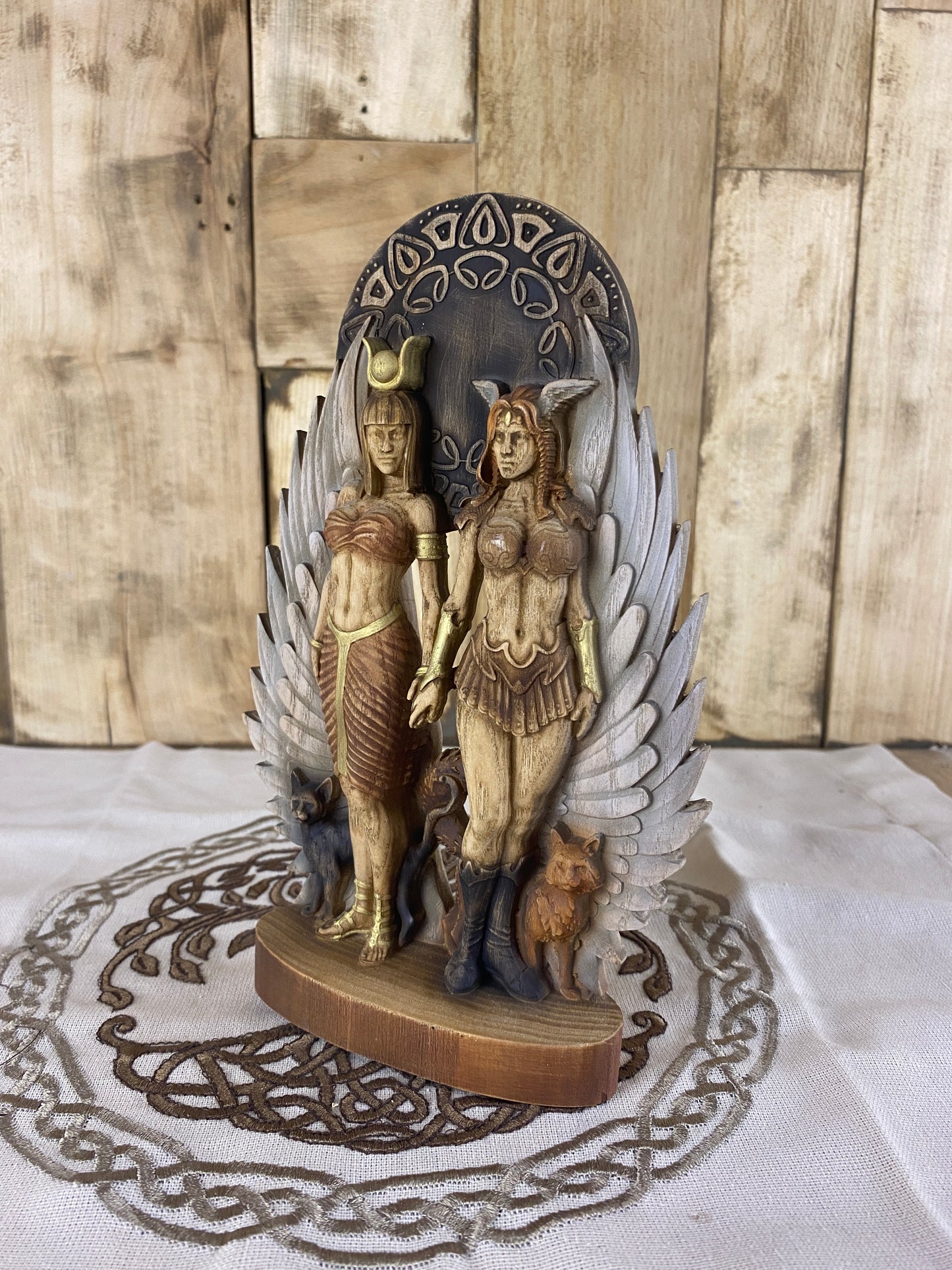 Freya statue Isis statue Egyptian statue Egyptian goddess Norse goddess Norse mythology Freyja statue Norse pagan Asatru Isis goddess Freya