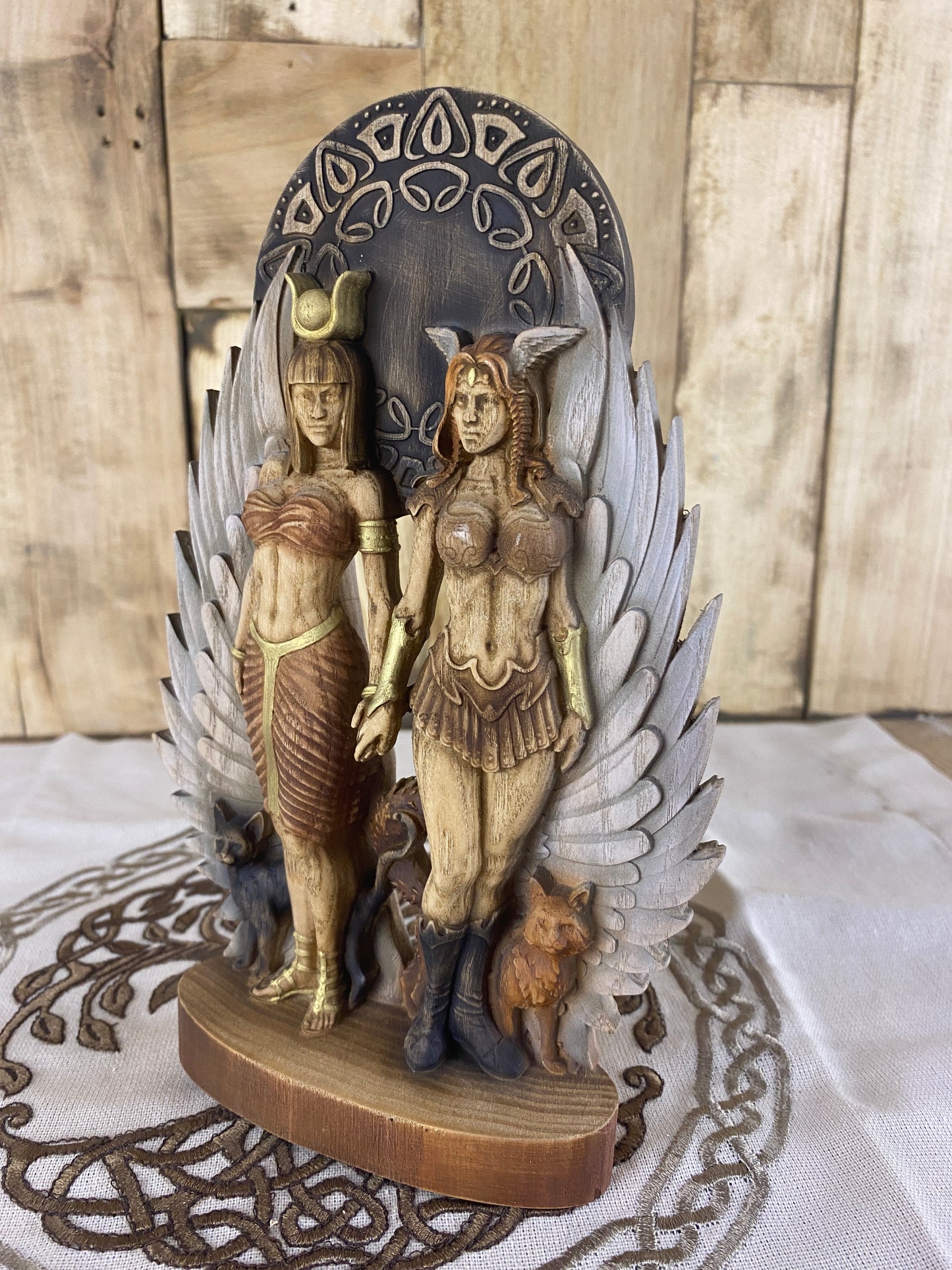 Freya statue Isis statue Egyptian statue Egyptian goddess Norse goddess Norse mythology Freyja statue Norse pagan Asatru Isis goddess Freya