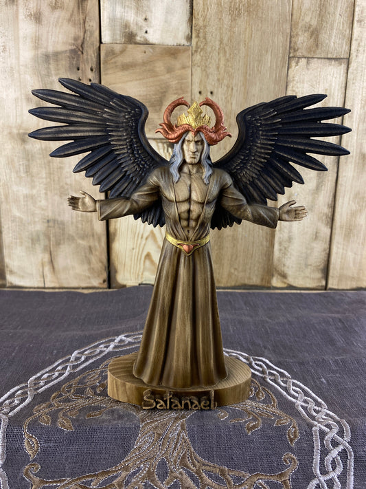 Satan statue Satanism Demon statue Devil statue Satanic Witchcraft Wood carving Demon art Demon decor Occult decor Satanael Occult art