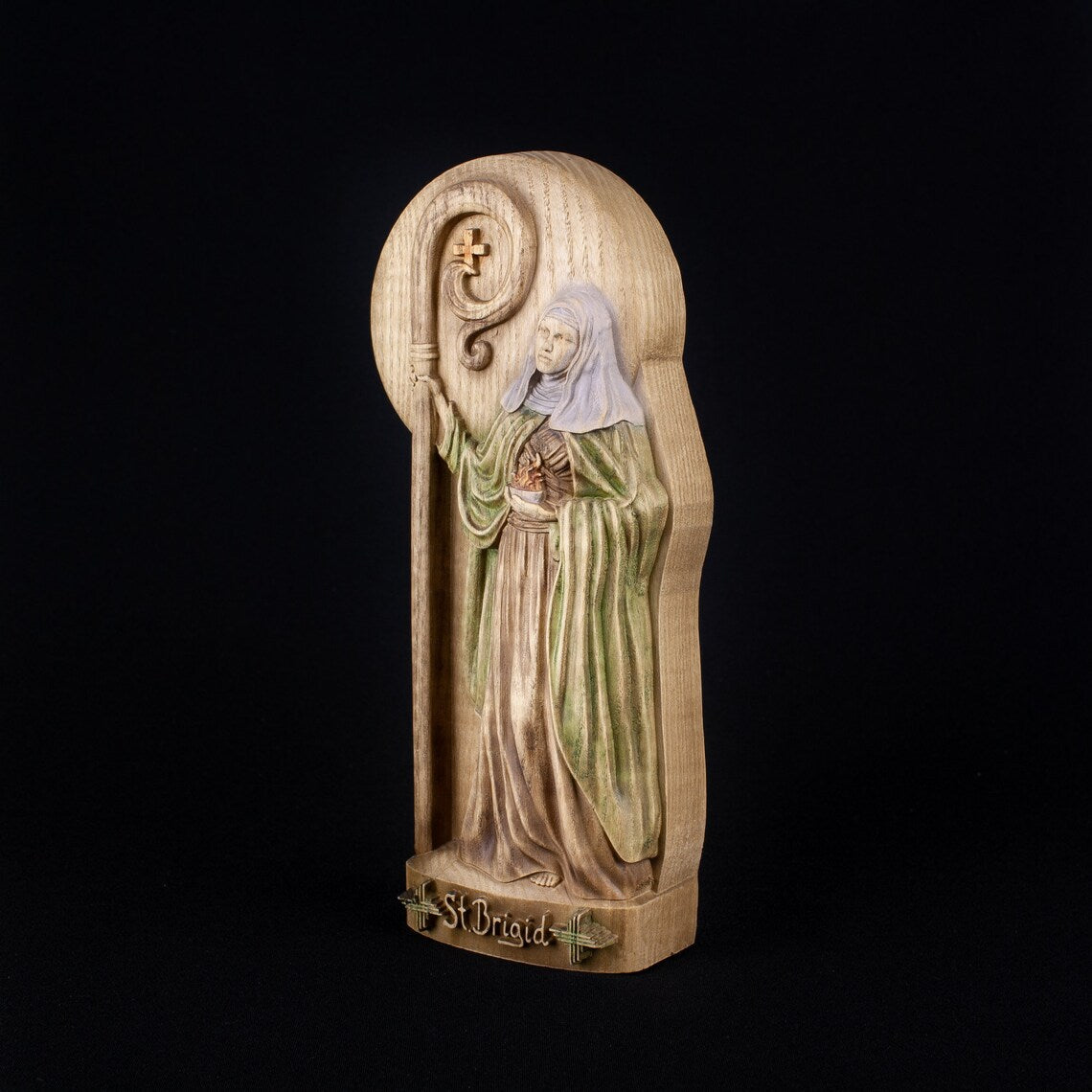 Saint Brigid Wooden Statue