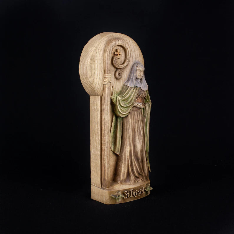 Saint Brigid Wooden Statue