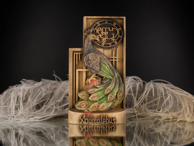 Wooden Statue Andrealphus - An Embodiment of the Occult Magical World