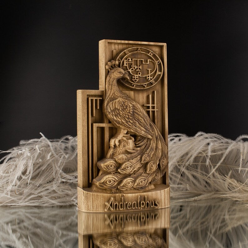 Wooden Statue Andrealphus - An Embodiment of the Occult Magical World
